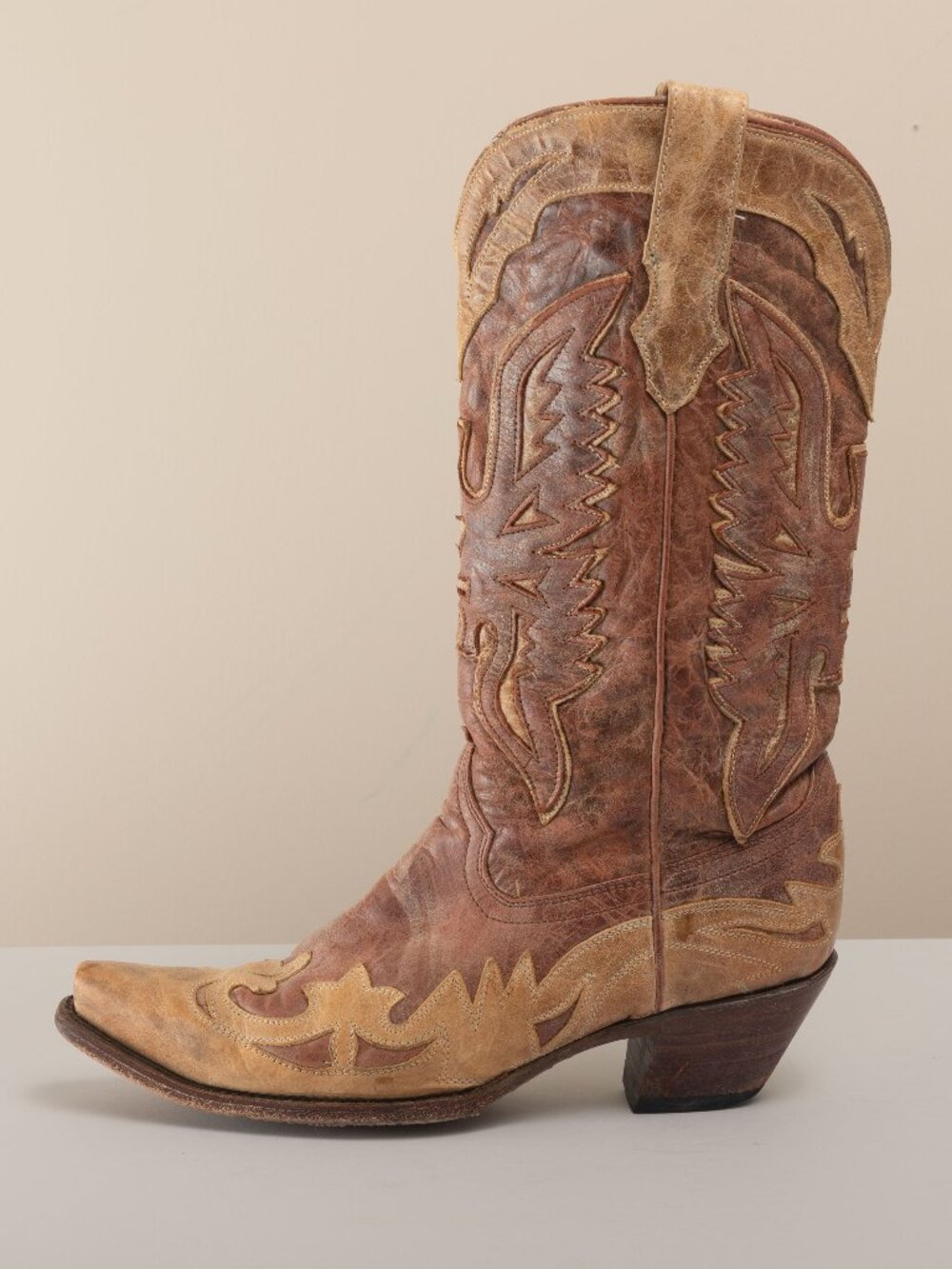 Corral Boots Womens 9.5 M R2227 Antique Saddle Distressed Leather Western Cowboy